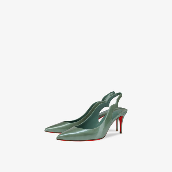 Туфли Christian Louboutin кожаные на шпильке, зеленый — фото 4