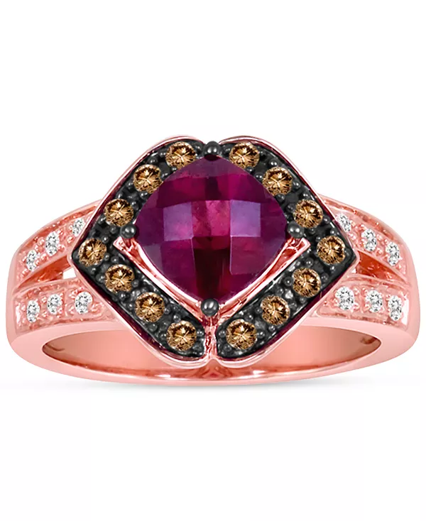 

Кольцо-Ореол с малиновым родолитом (1-7/8 карата tw) и бриллиантом (1/3 карата tw) из 14-каратного розового золота Le Vian, rhodolite