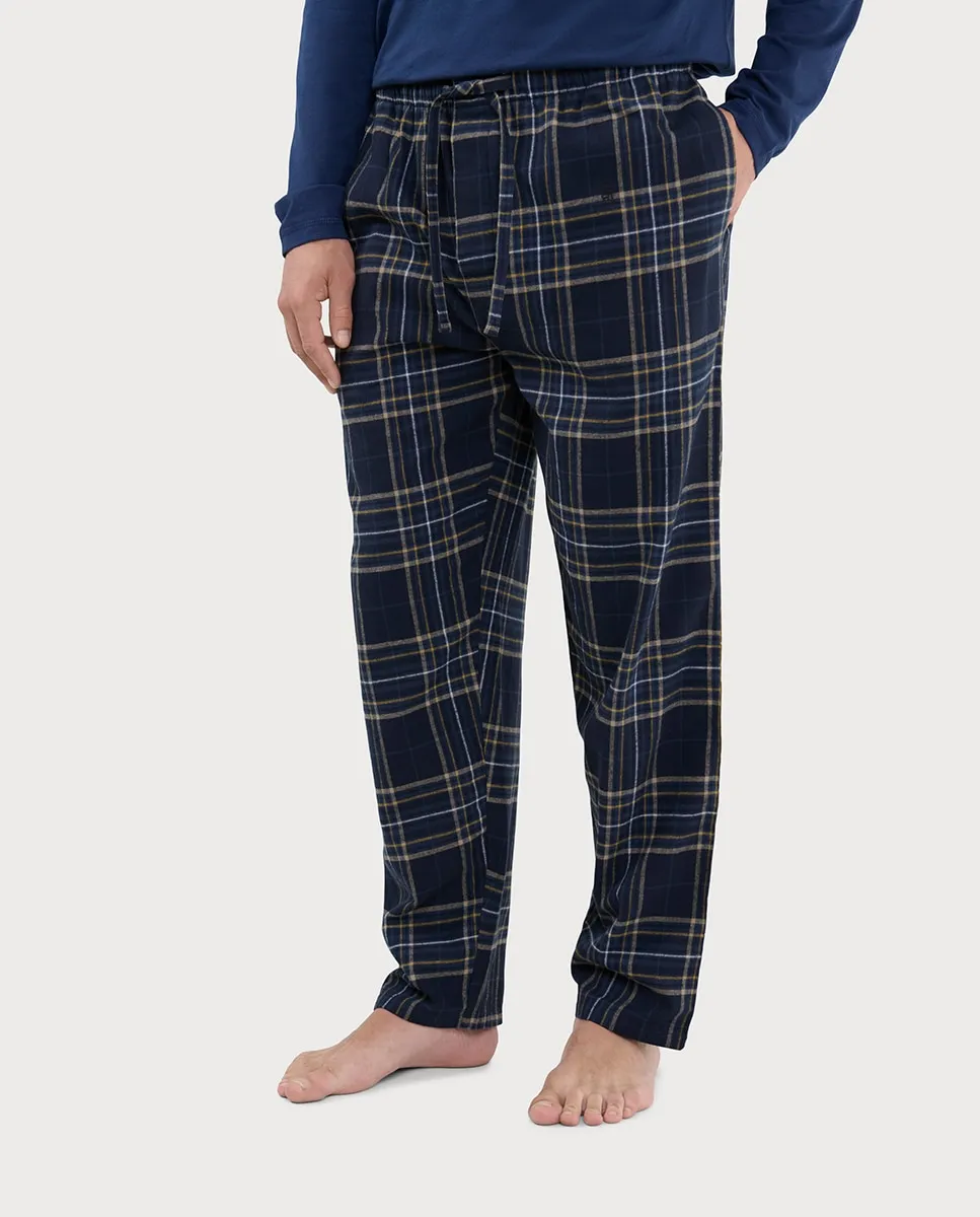 

Мужские длинные фланелевые брюки El Búho Nocturno, темно-синий