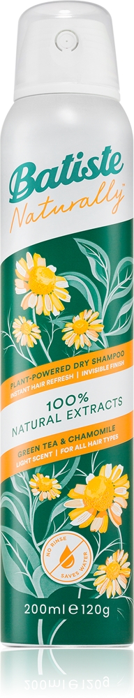 

Сухой шампунь с натуральным зеленым чаем и ромашкой, освежающий и впитывающий жир Batiste, 200 мл
