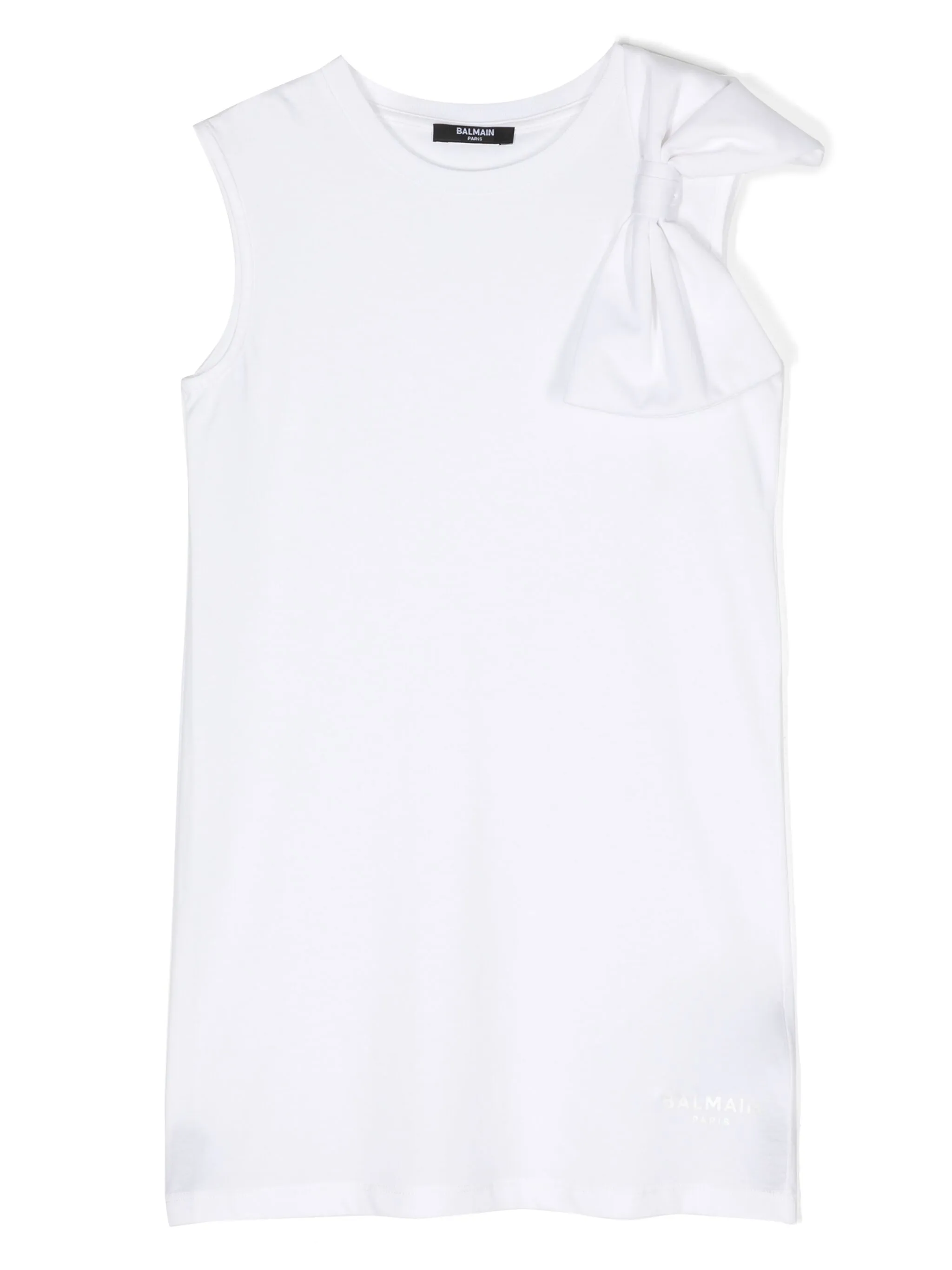 

Платье мини с бантом Balmain Kids, белый