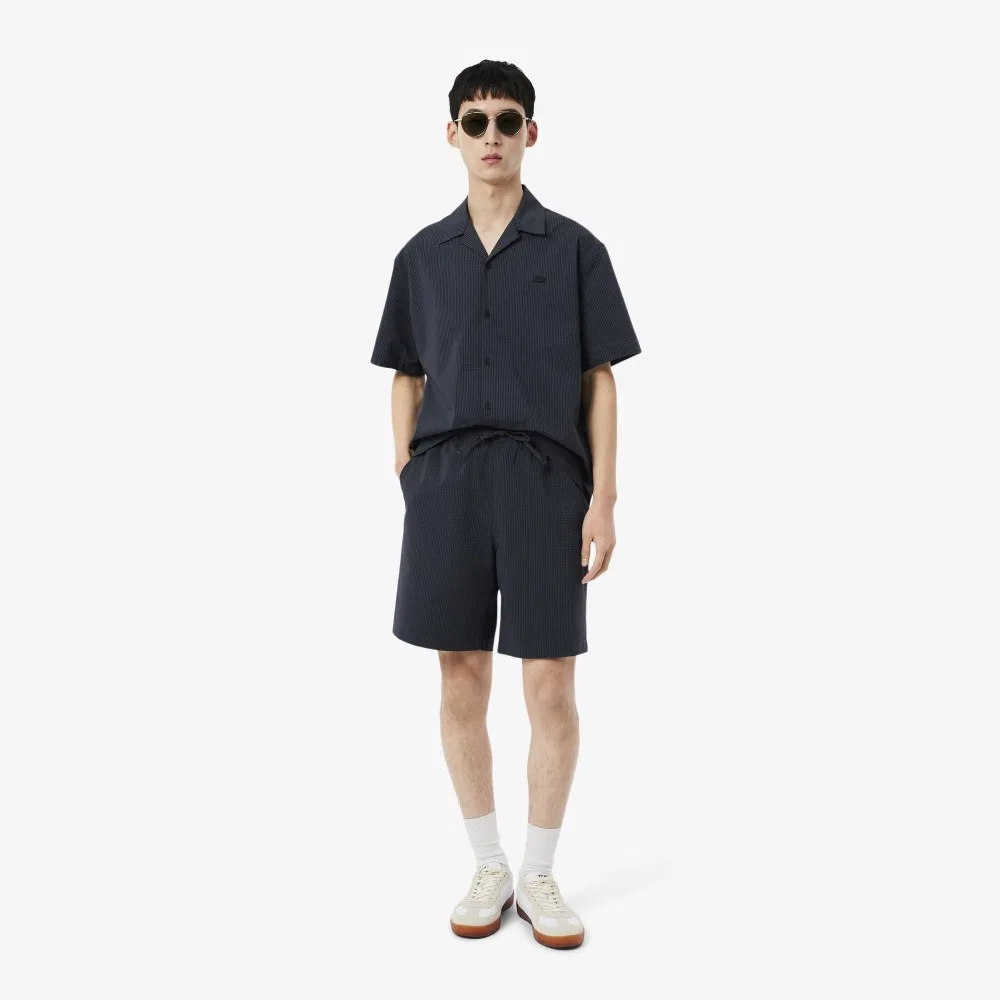 Мужские вафельные шорты цвета древесного угля от Lacoste