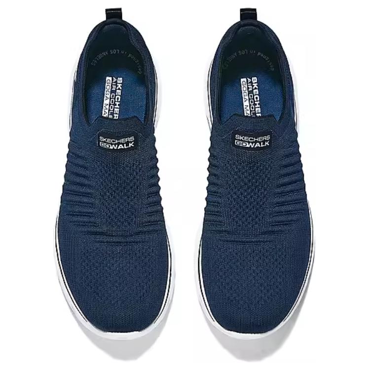 Skechers GO WALK 7 Breathable Support Height Increasing Low top Casual Shoes Men's Blue Black — фото 4
