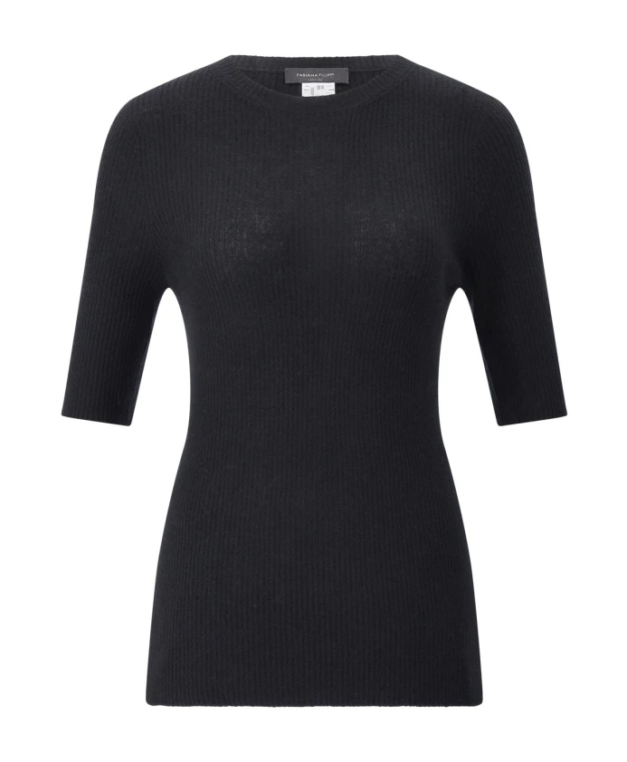 

Рубашка из ребристой вязки Fabiana Filippi, черный