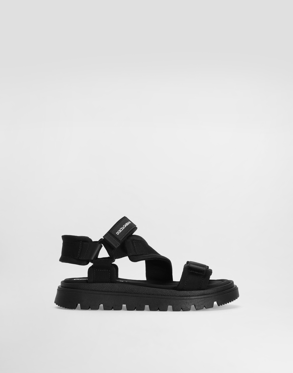 

Босоножки из ткани и наппы из телячьей кожи DOLCE & GABBANA, черный