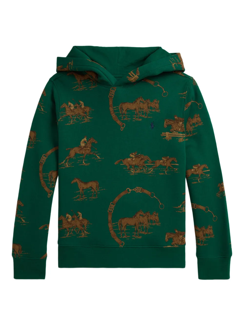 

Толстовка с капюшоном и принтом POLO RALPH LAUREN KIDS, зеленый