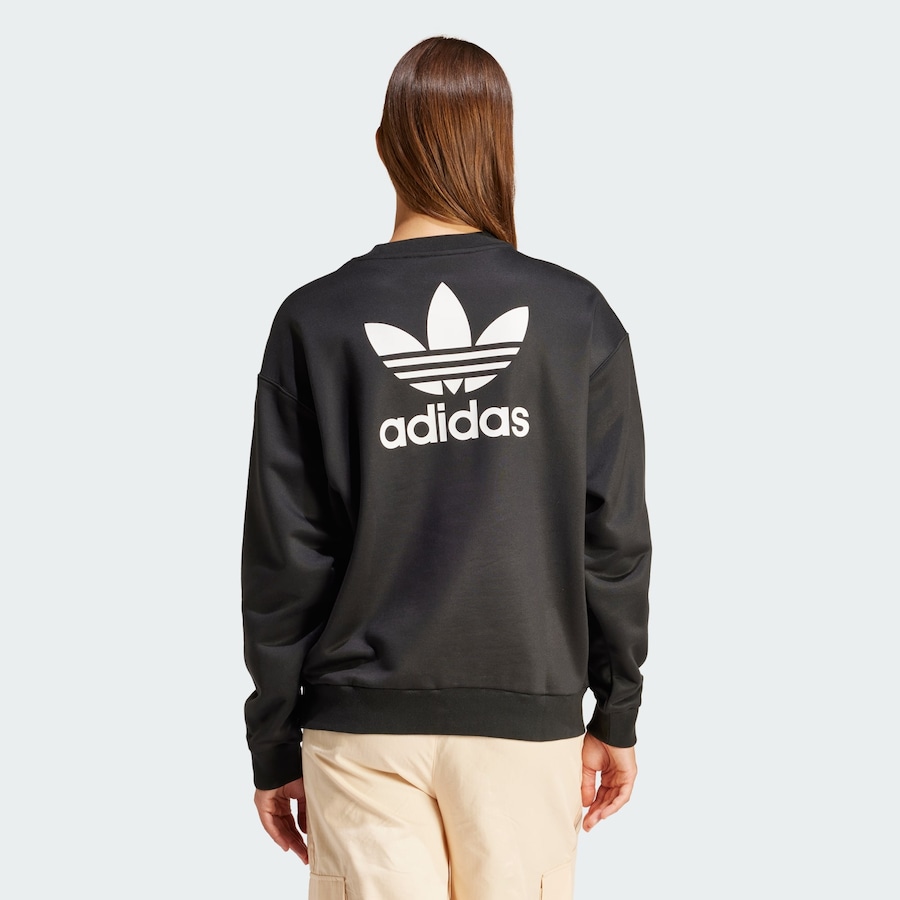 Толстовка ADIDAS ORIGINALS Trefoil Loose Crew, черный — фото 3