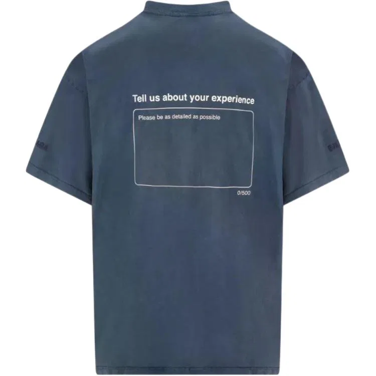 Футболка Regular Fit Balenciaga синяя — фото 2