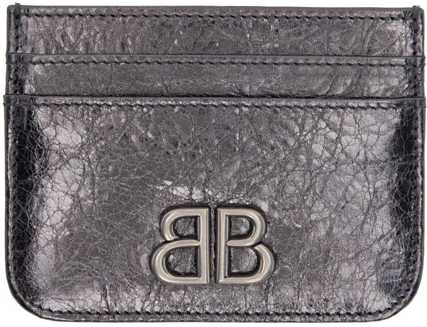 

Металлизированная визитница Monaco Gunmetal Balenciaga