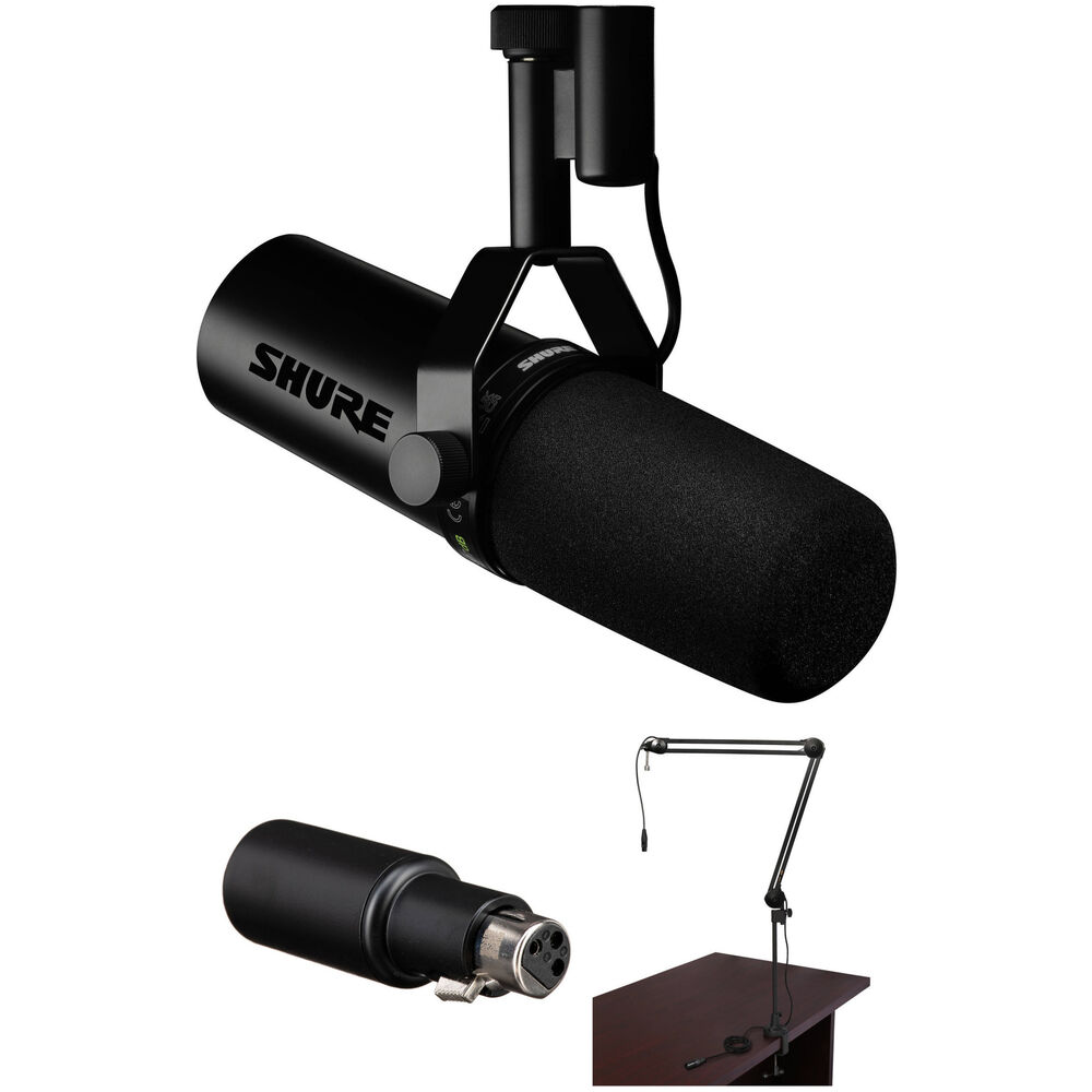 

Вокальный микрофон Shure SM7dB с адаптером для потоковой передачи и комплектом крепления для трансляции