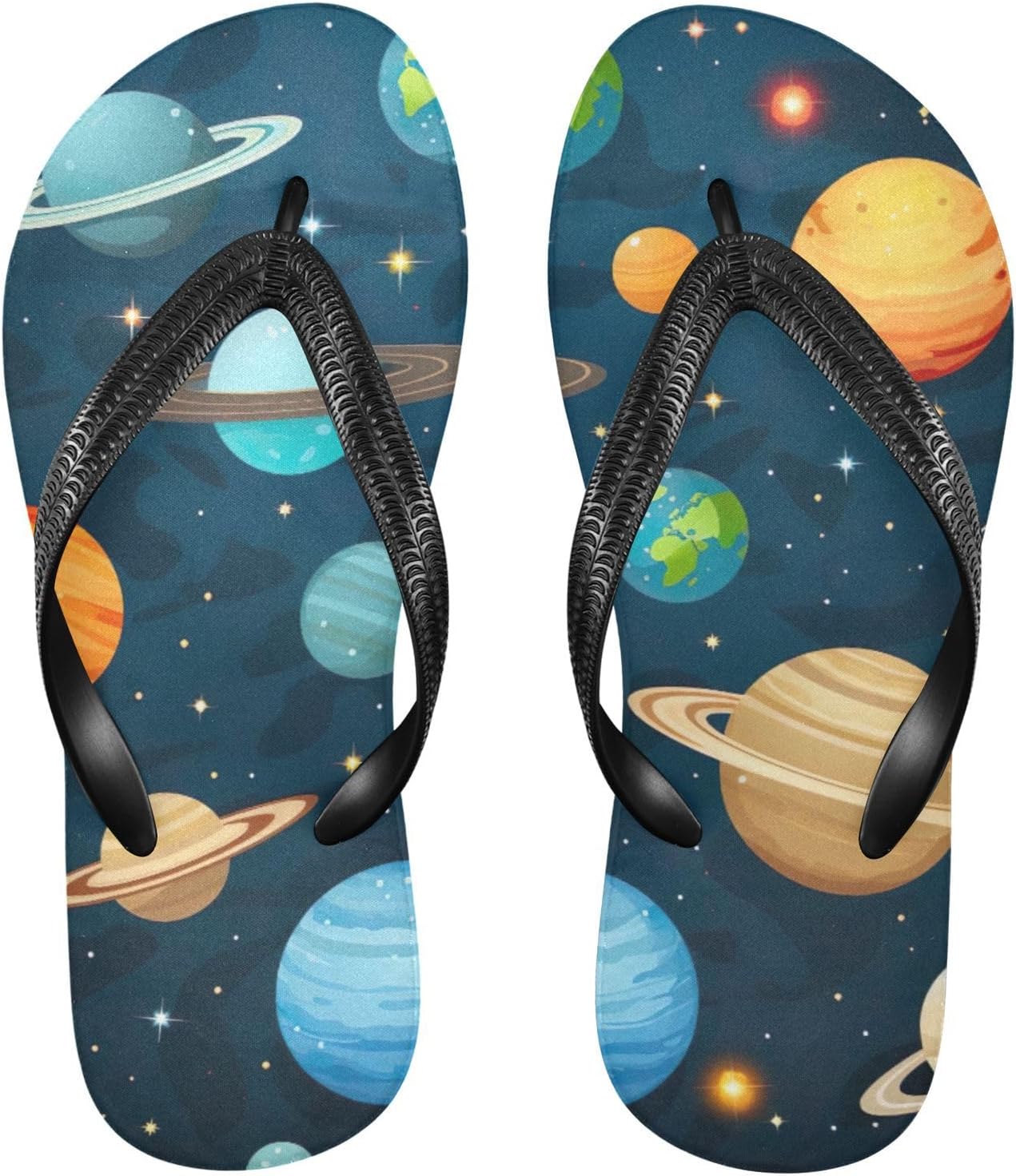 

Женские и мужские летние пляжные шлепанцы Space Planet Galaxy, повседневные сандалии для душа Kfbe