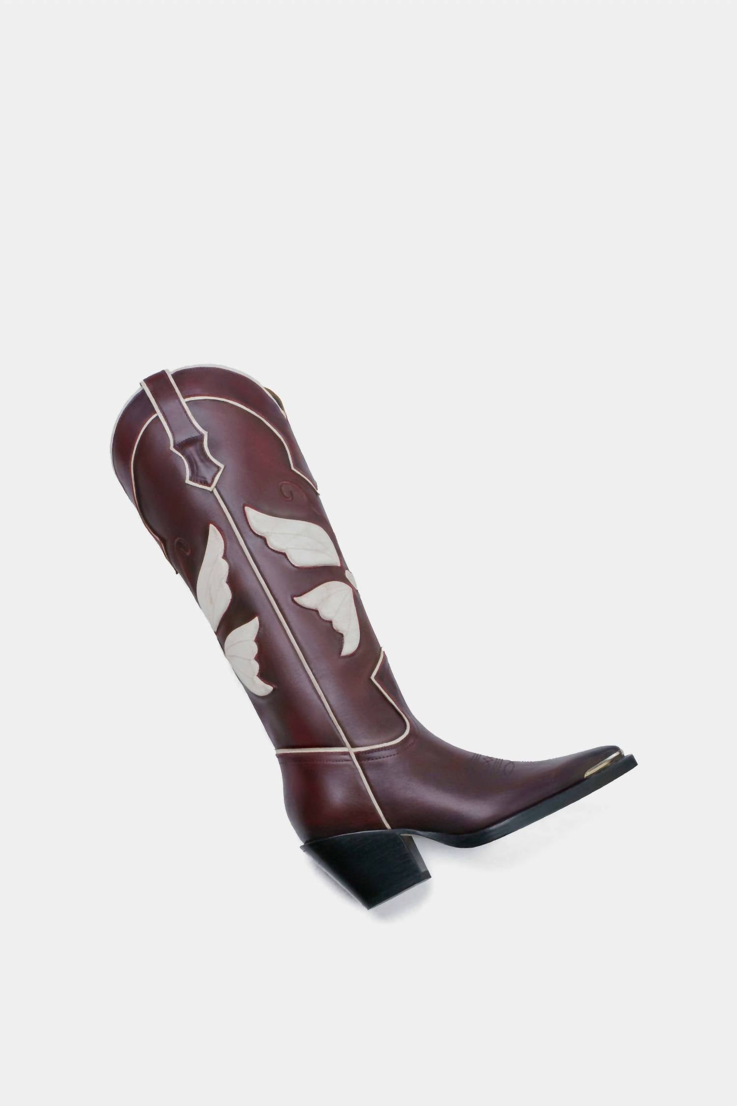 Женские кожаные вестерн-ботинки бордовые Dante Shoes — фото 3