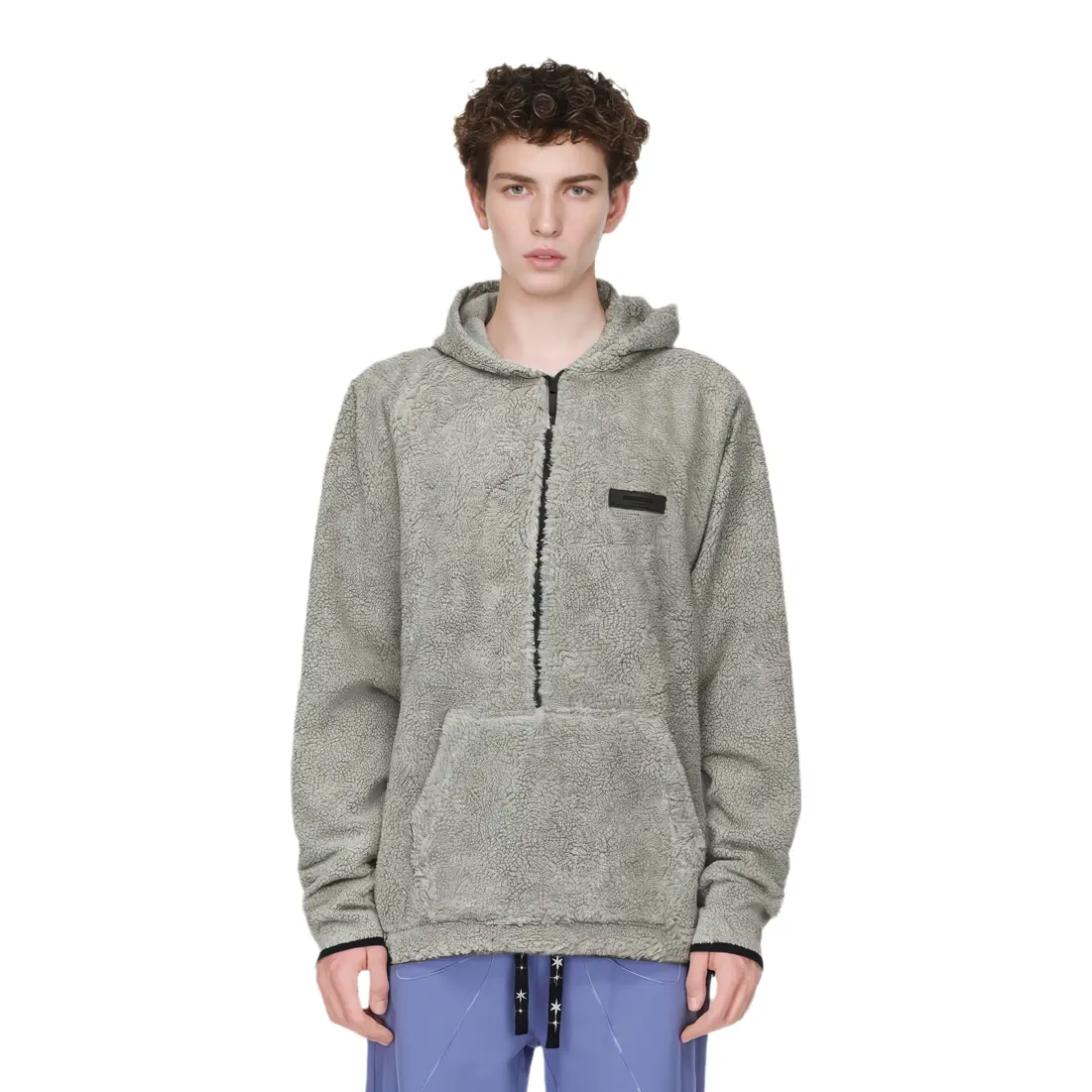 Полузастегивающийся худи из флиса Fear Of God Essentials, Темный Овёс — фото 4