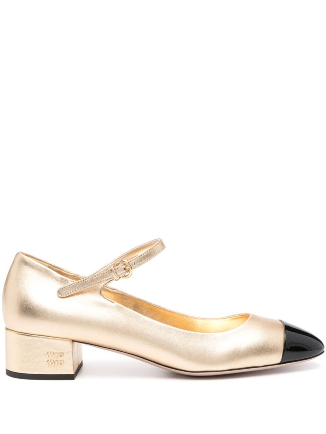 

Miu Miu туфли с логотипом, золотистый