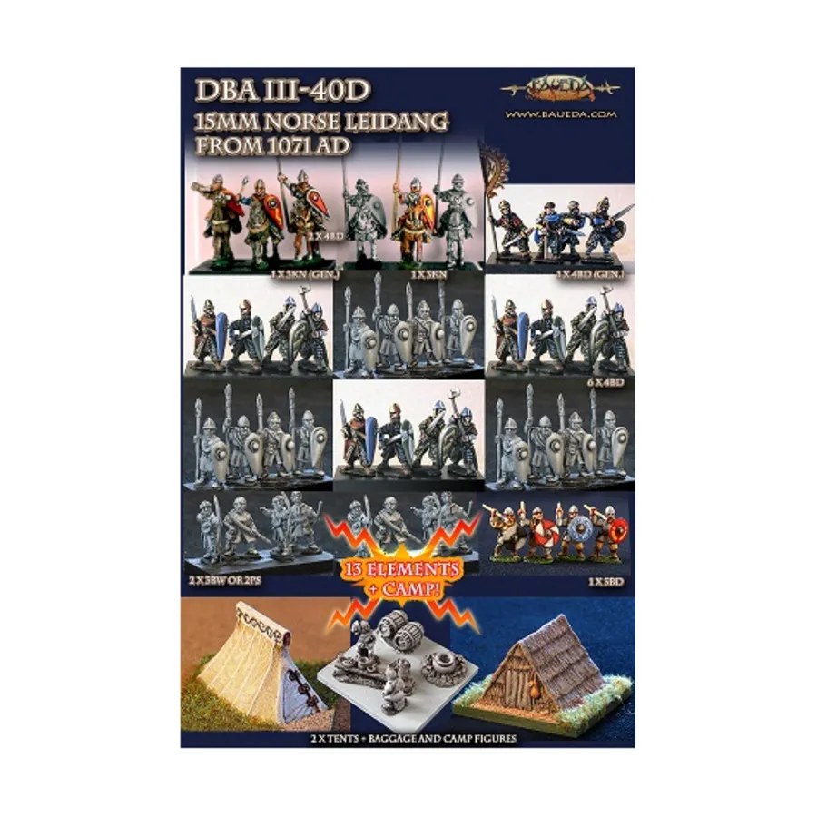 

Скандинавский армейский рюкзак Лейданга (после 1070 г. н. э.), Historical Miniatures - Norse (15mm) (Baueda)