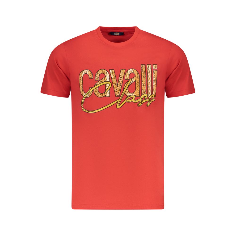 

Красная хлопковая мужская футболка Cavalli Class