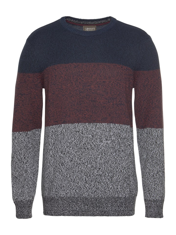 

Свитер с круглым вырезом темно-синего, красного и белого цветов Man's World