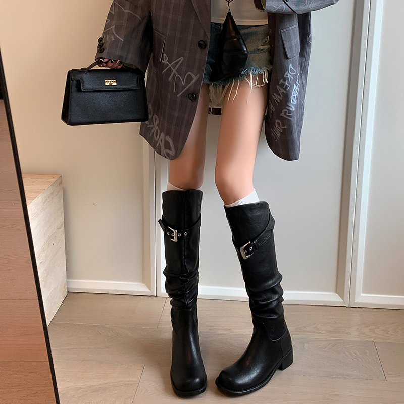 Yeezyy Reezy Женские черные полусапоги на каблуке 4 см, цвет Black — фото 2