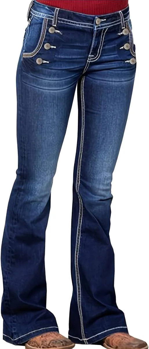 

Женские джинсы bootcut с высокой посадкой, stretchy, vintage TACSTRUN