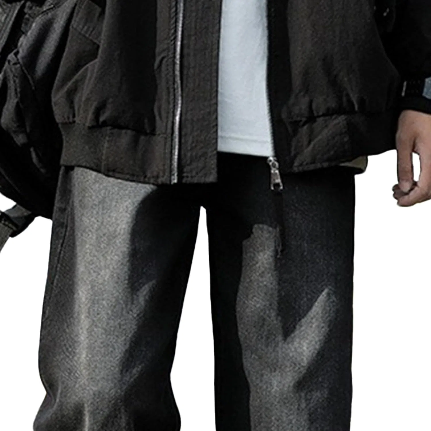 Джинсы свободные Mens, Black Grey — фото 2