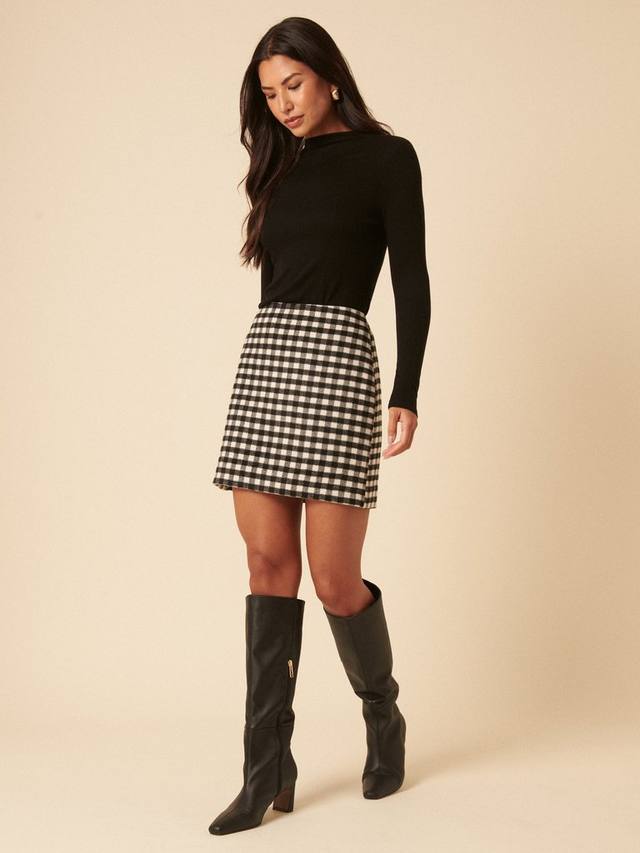 

Мини-юбка из шерстяной смеси с поясом Nobody's Child, Multi