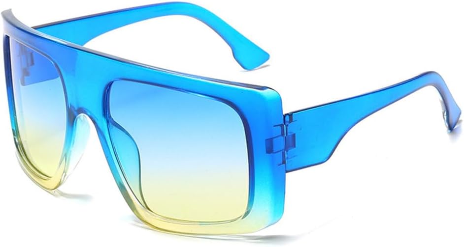 

Модные, стильные, большие панк-солнцезащитные очки для женщин и мужчин, уникальные солнцезащитные очки класса люкс с защитой от УФ-излучения UV400 generic, Blue Yellow