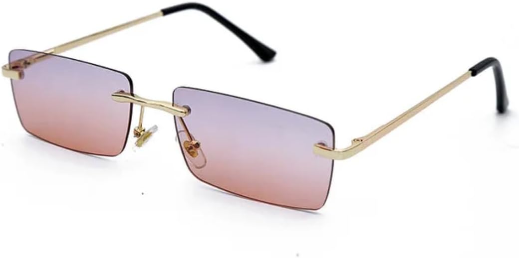 

Женские солнцезащитные очки в стиле ретро, ​​мужские солнцезащитные очки без оправы, поляризованные, женские, с градиентным стеклом, защита от УФ-излучения UV400 SZVVBKK, Purple Pink