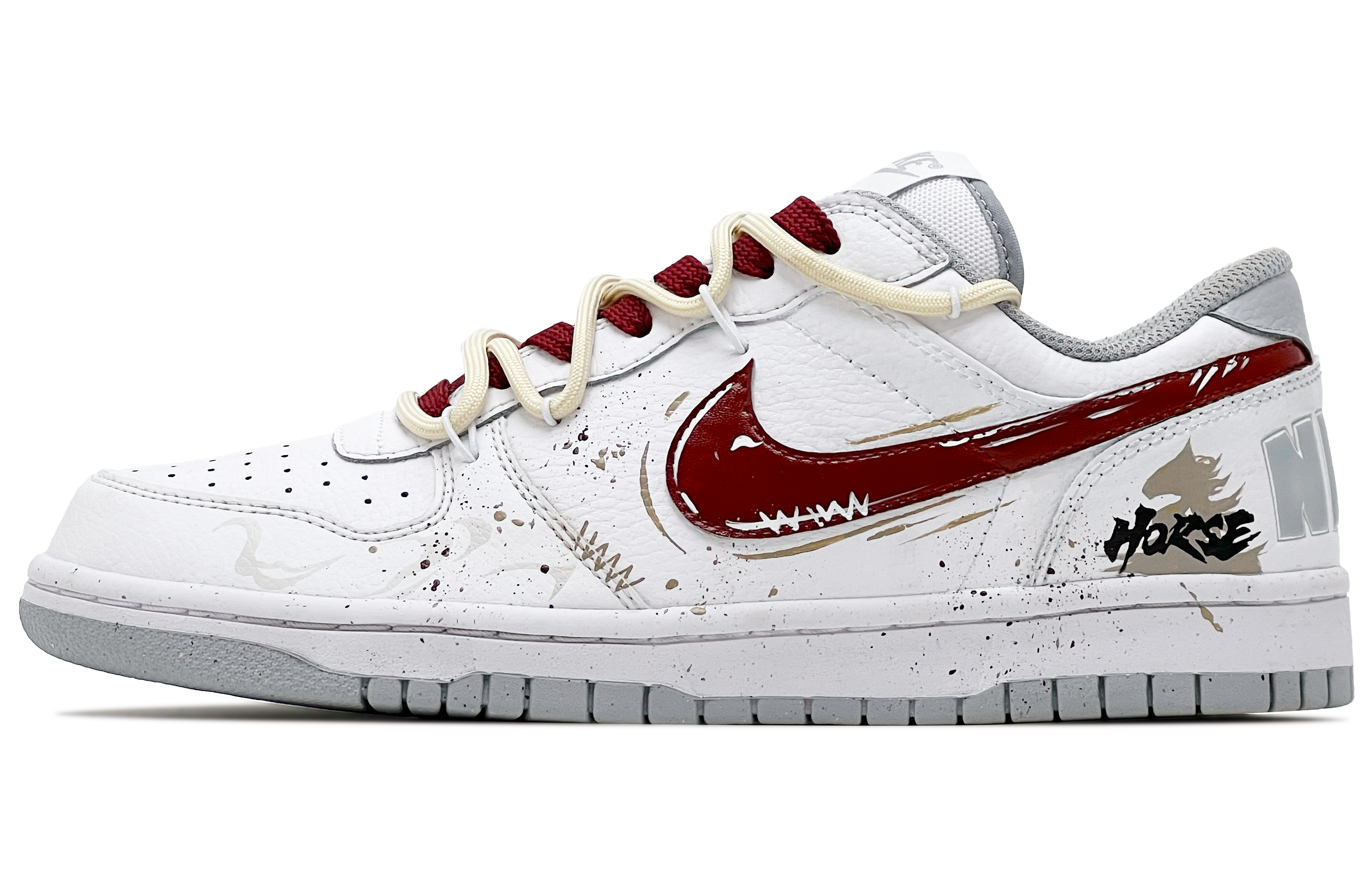 Nike Кроссовки для скейтбординга мужские Big Leather, устойчивые к истиранию, дышащие, низкие, бело-красные — фото 3