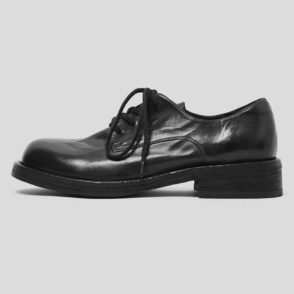 Мужские дерби Wtrd1125 Henry 4-eye из чёрной вощёной конской кожи от Wetheroad — фото 4