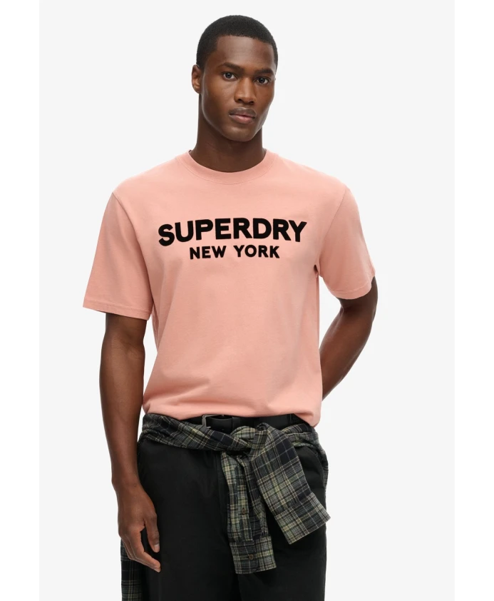 Спортивная футболка из коричневого хлопка, свободного кроя. Superdry, коричневый — фото 2