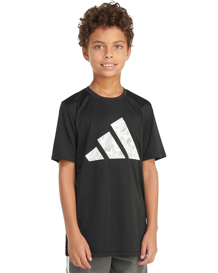 

Футболка adidas Kids Pebble Camo Logo SS Tee(Toddler/Little Kid/Big Kid), черный