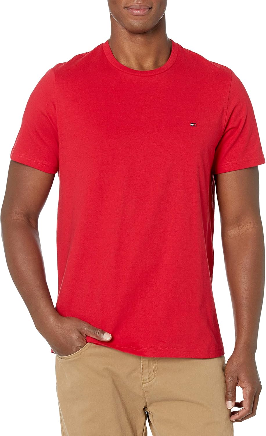 

Мужская футболка Tommy Hilfiger с круглым вырезом и флагом, Mahogany