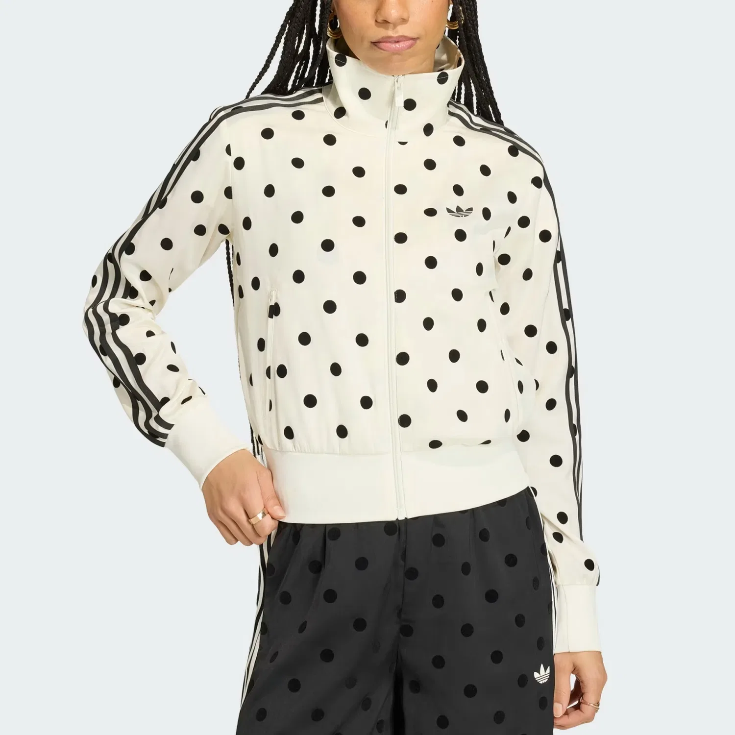 Куртка женская SATIN POLKA DOTS TT TRACK TOP Adidas Originals, Ecru — фото 3