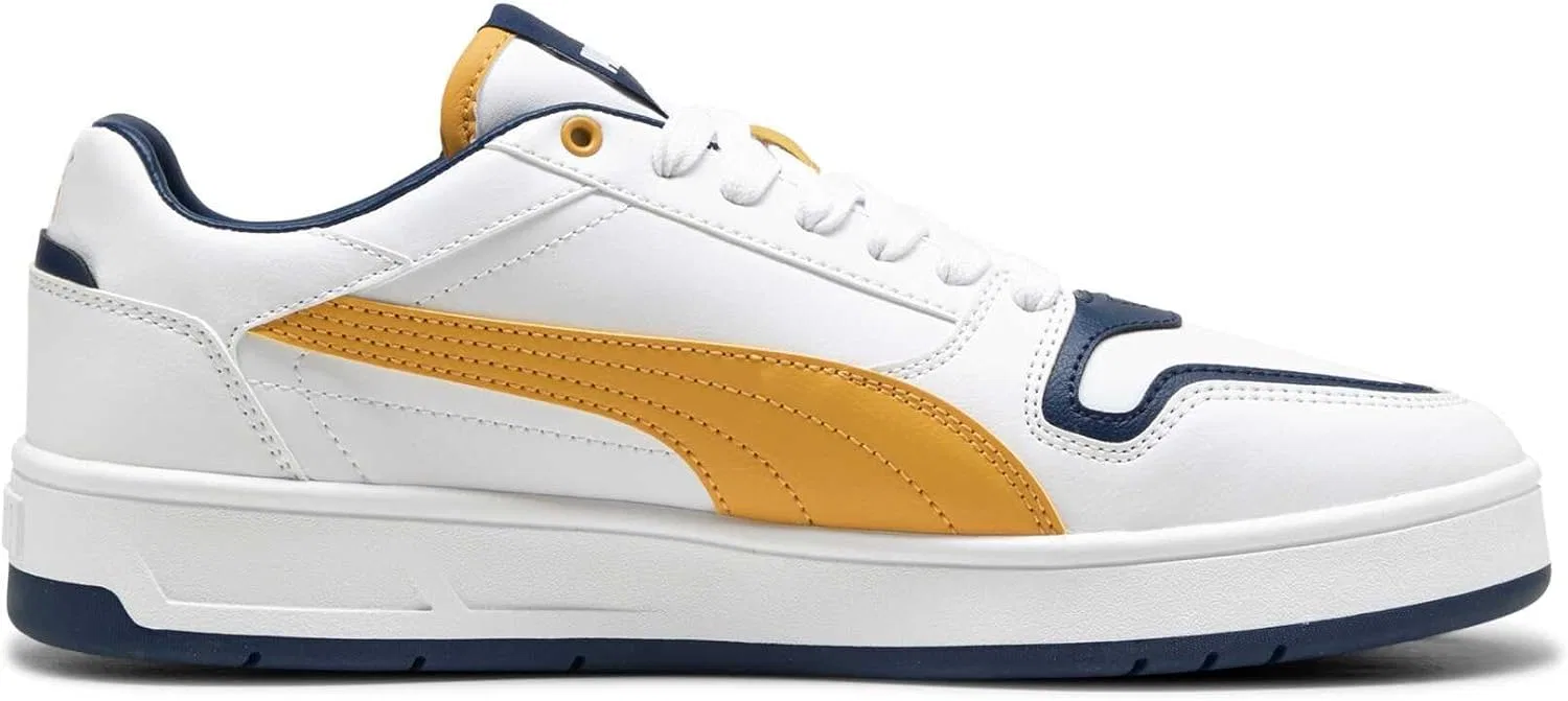 Кроссовки Puma Unisex Court Classic Street Trainers, Puma White Archive Gold Persian Blue — фото 3