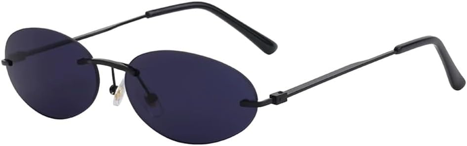 

Солнцезащитные очки в маленькой овальной оправе без ободка для женщин и мужчин, винтажные круглые солнцезащитные очки, модная женская одежда Boundless Shades Eyewear UJNHGQ, C2darkbluegray