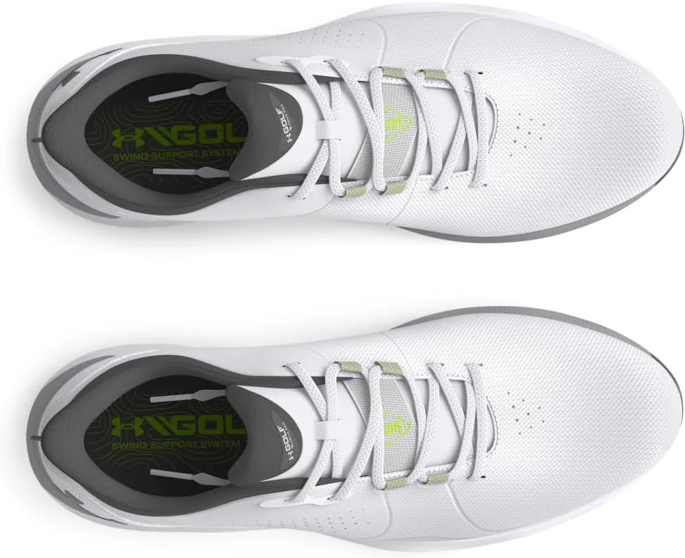 Мужские гольфтуфли Under Armour Drive Pro Wide, белый/металлик — фото 4