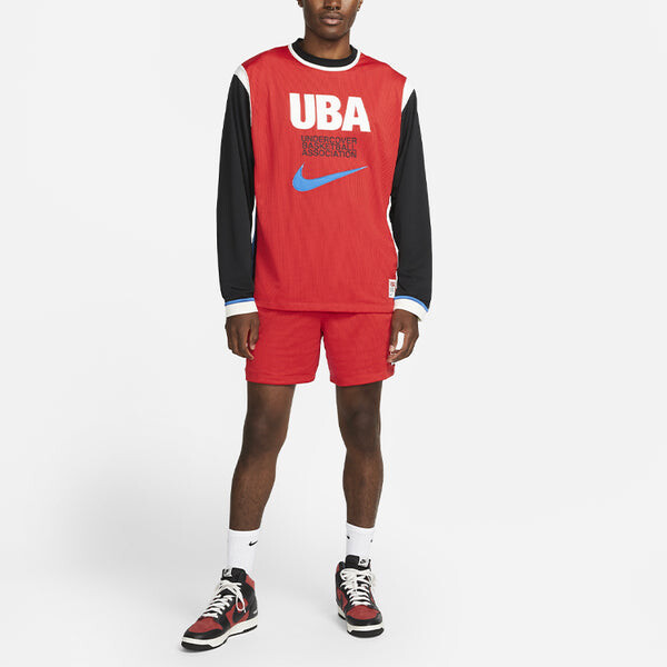 Футболка long-shooting top contrasting colors printing pattern basketball long sleeves us edition red Nike, красный — фото 3