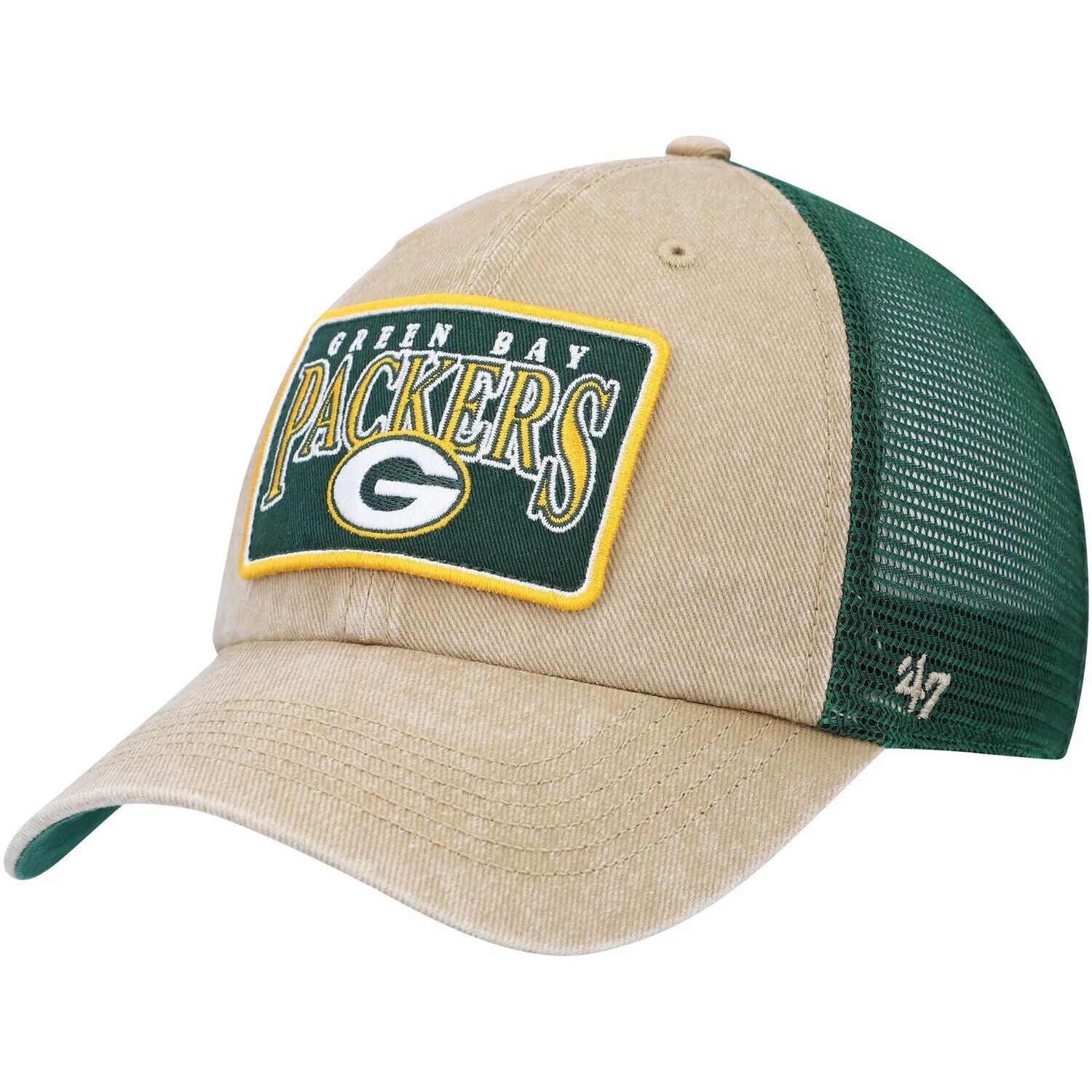 

Мужская кепка Snapback Green Bay Packers цвета хаки '47 Dial Trucker Clean Up