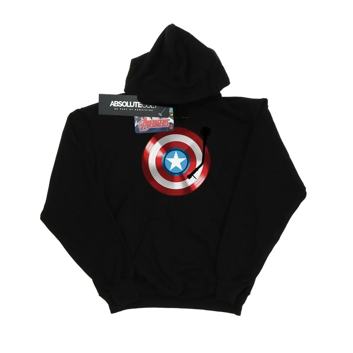 Худи Marvel Captain America с принтом, черный — фото 2