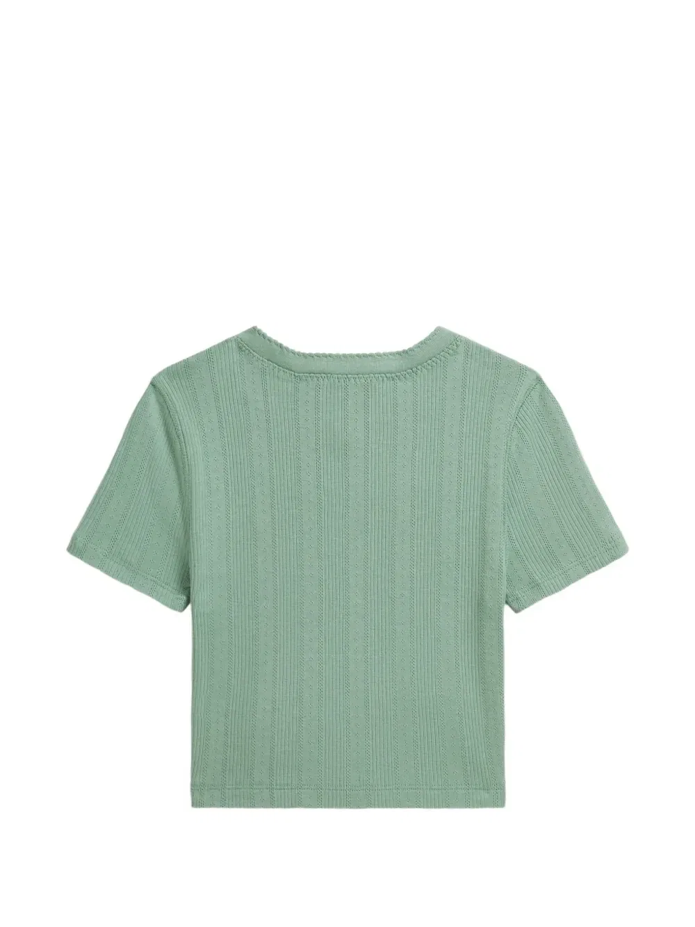 Ажурная футболка с фестонами POLO RALPH LAUREN KIDS, зеленый — фото 2