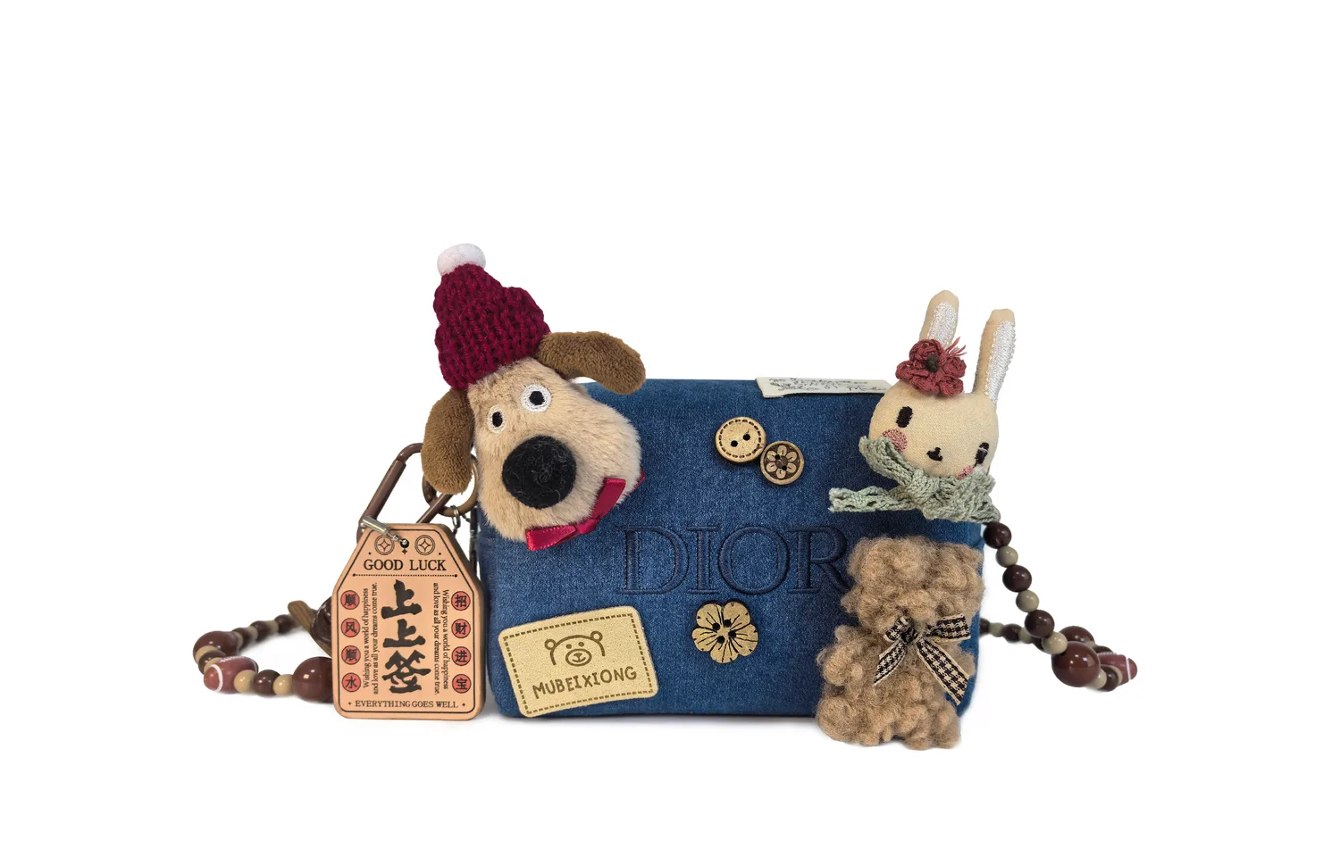 Индивидуальная косметичка Artful, Hugging Toy House, детство, кукла, веселье, милая, повседневная кэжуал, деним DIOR, Hugging Toy House-Box — фото 2
