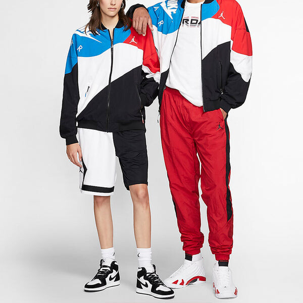 Куртка Air Jordan Legacy aj4 lightweight logo Printing Sports Splicing Jacket 'Usa', белый — фото 2