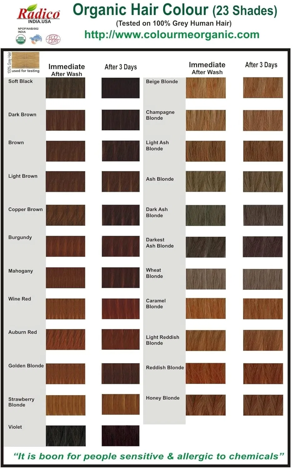 Органическая краска для волос «Colour Me Organic» от Radico, винно-красная, 3 x 100 г Radico, Wine Red — фото 2