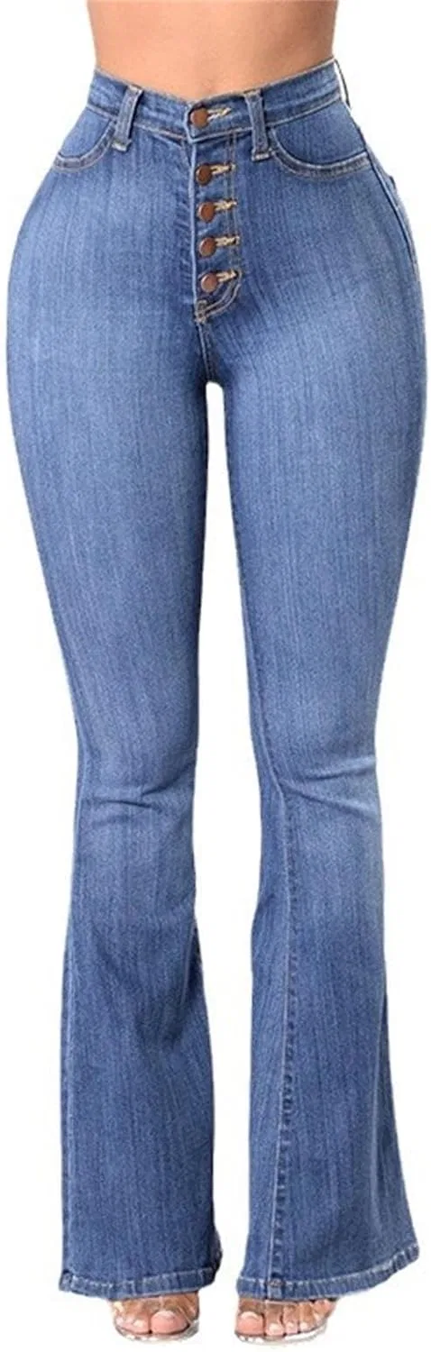 Джинсы, высокая посадка, Regular Fit, синие
