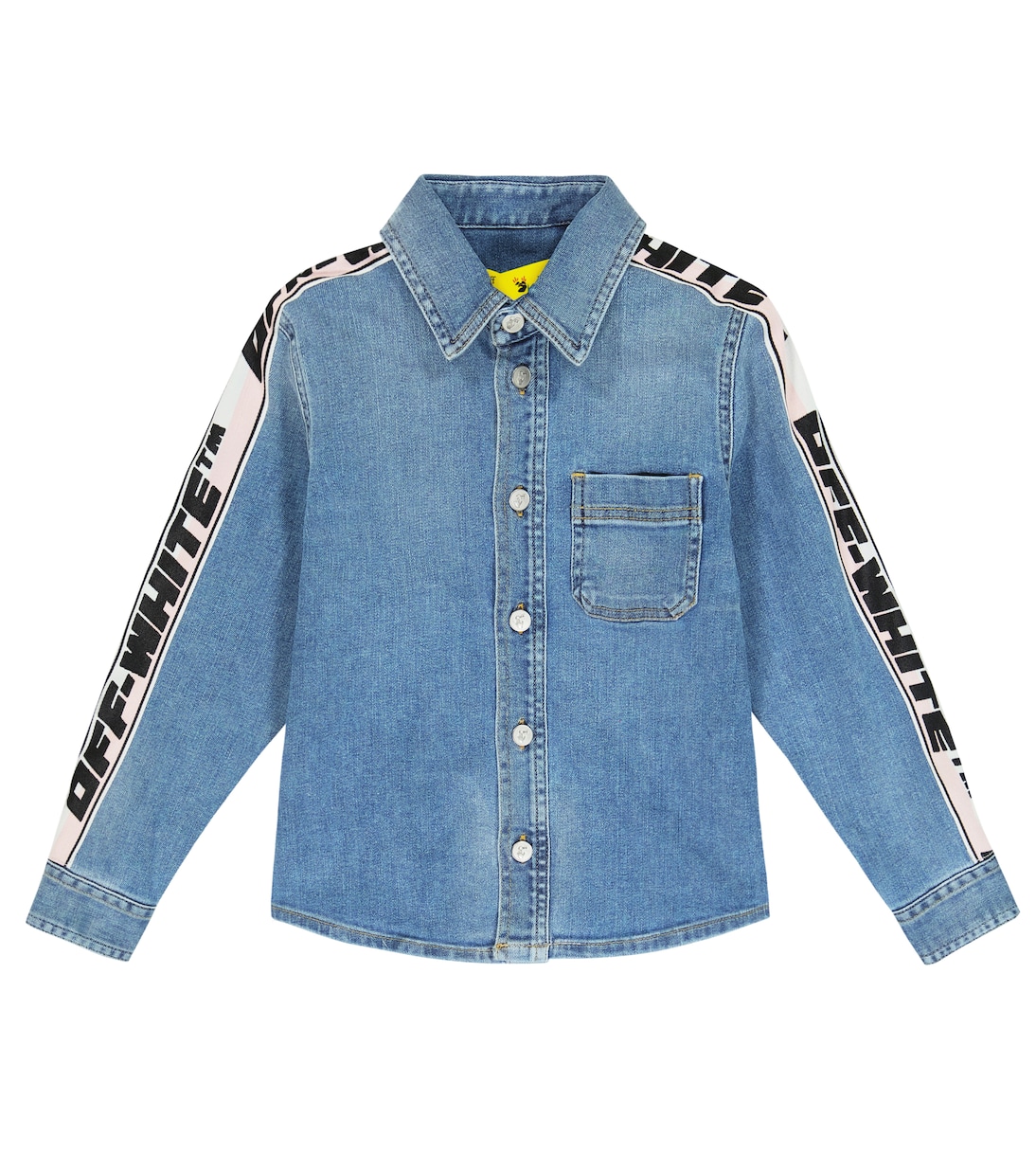 

Джинсовая рубашка с логотипом Off-White Kids, Light Blue Black