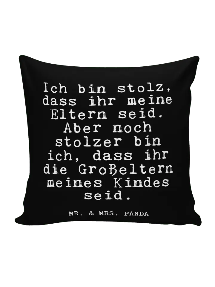 

Подушка Mr & Mrs Panda 40x40 Ich bin stolz dass, черный