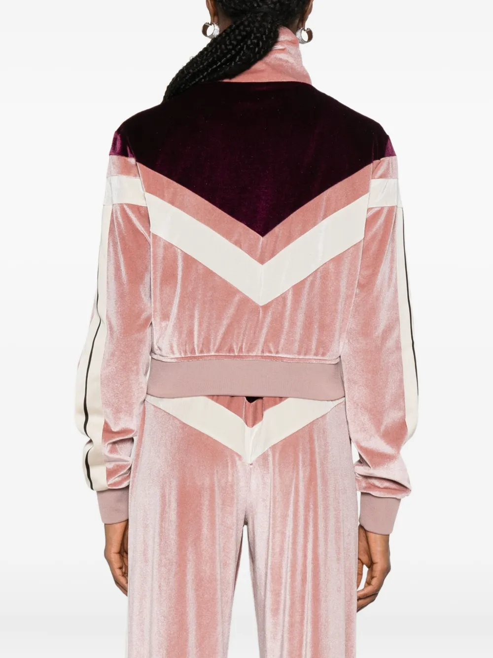 Спортивная куртка из шенилла с цветными блоками Palm Angels, розовый — фото 4