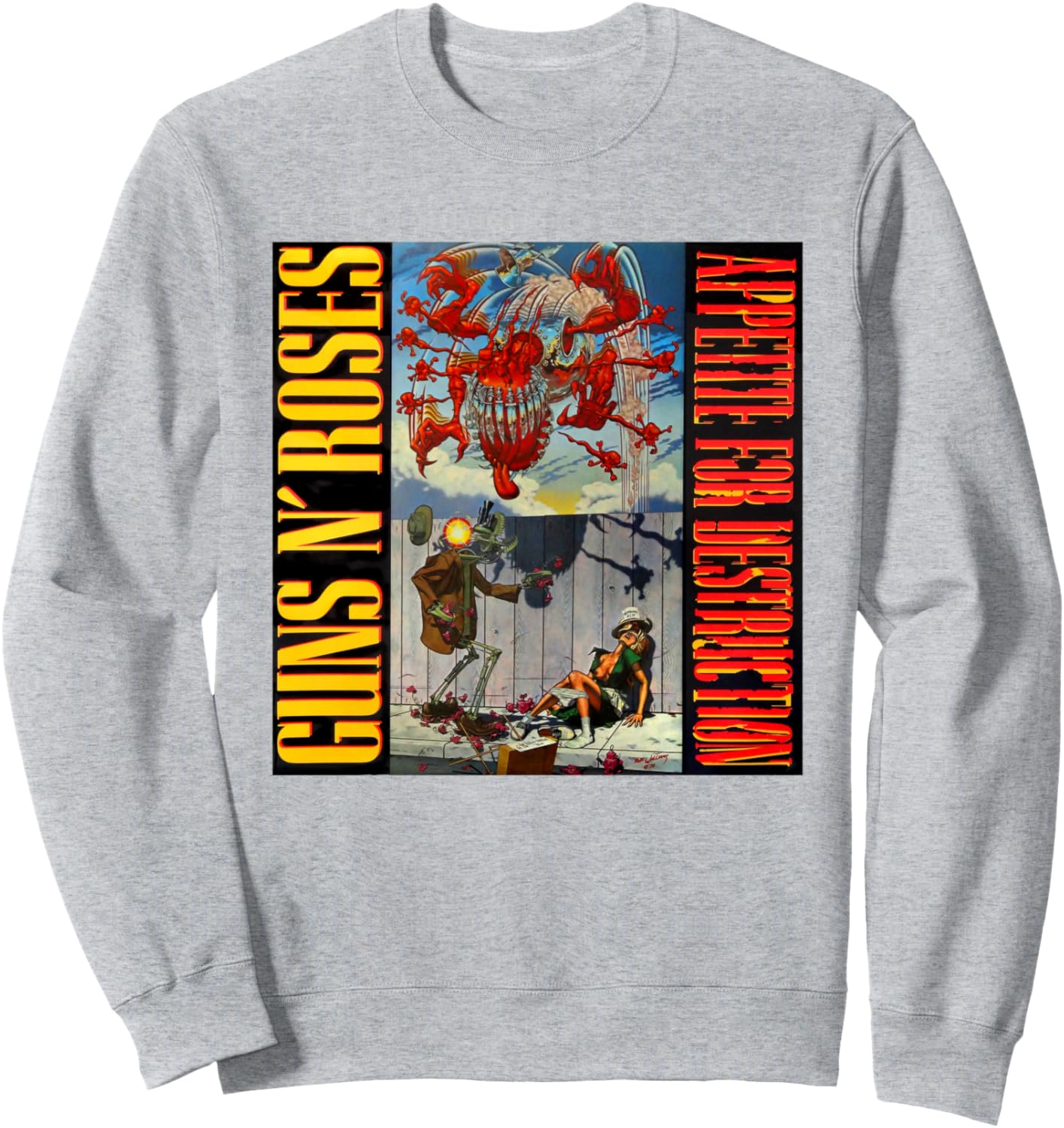 

Официальная толстовка Guns N' Roses Appetite For Destruction, серая, Серый, Официальная толстовка Guns N' Roses Appetite For Destruction, серая