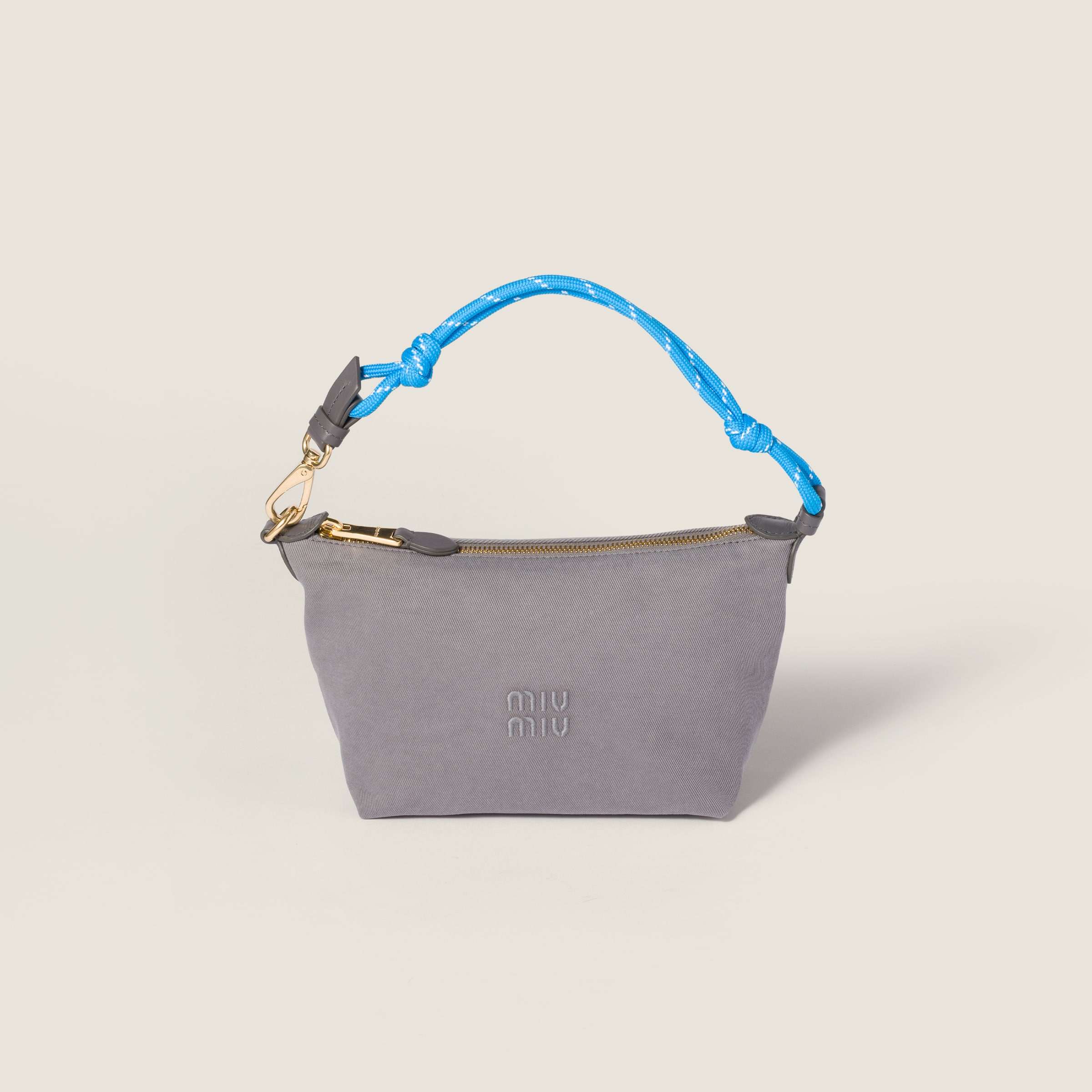 

Габардиновый мешочек MIU MIU, алюминиевый/светло-голубой