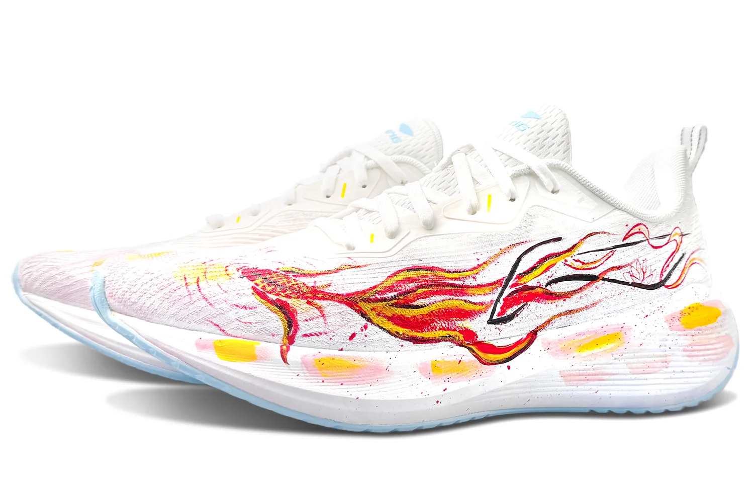Li-Ning Wuyue Cushioning Abrasion Resistant Breathable Slip Resistant низкие кроссовки для бега мужские бело-розовые — фото 4